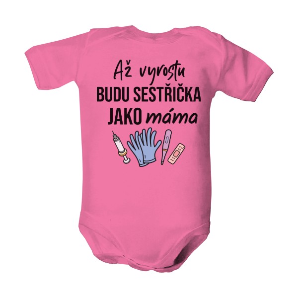 Dětské body  s potiskem Až vyrostu, budu sestřička