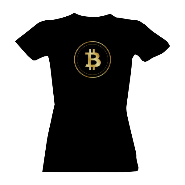 Tričko s potiskem Bitcoin zlatý kruh