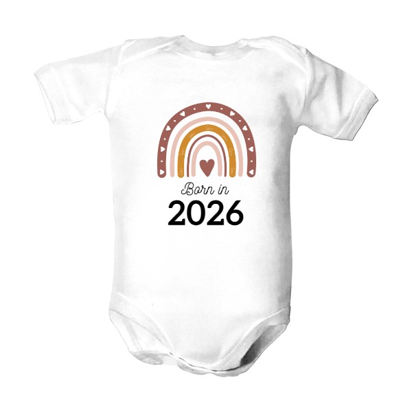 Dětské body  s potiskem Born in - Rainbows