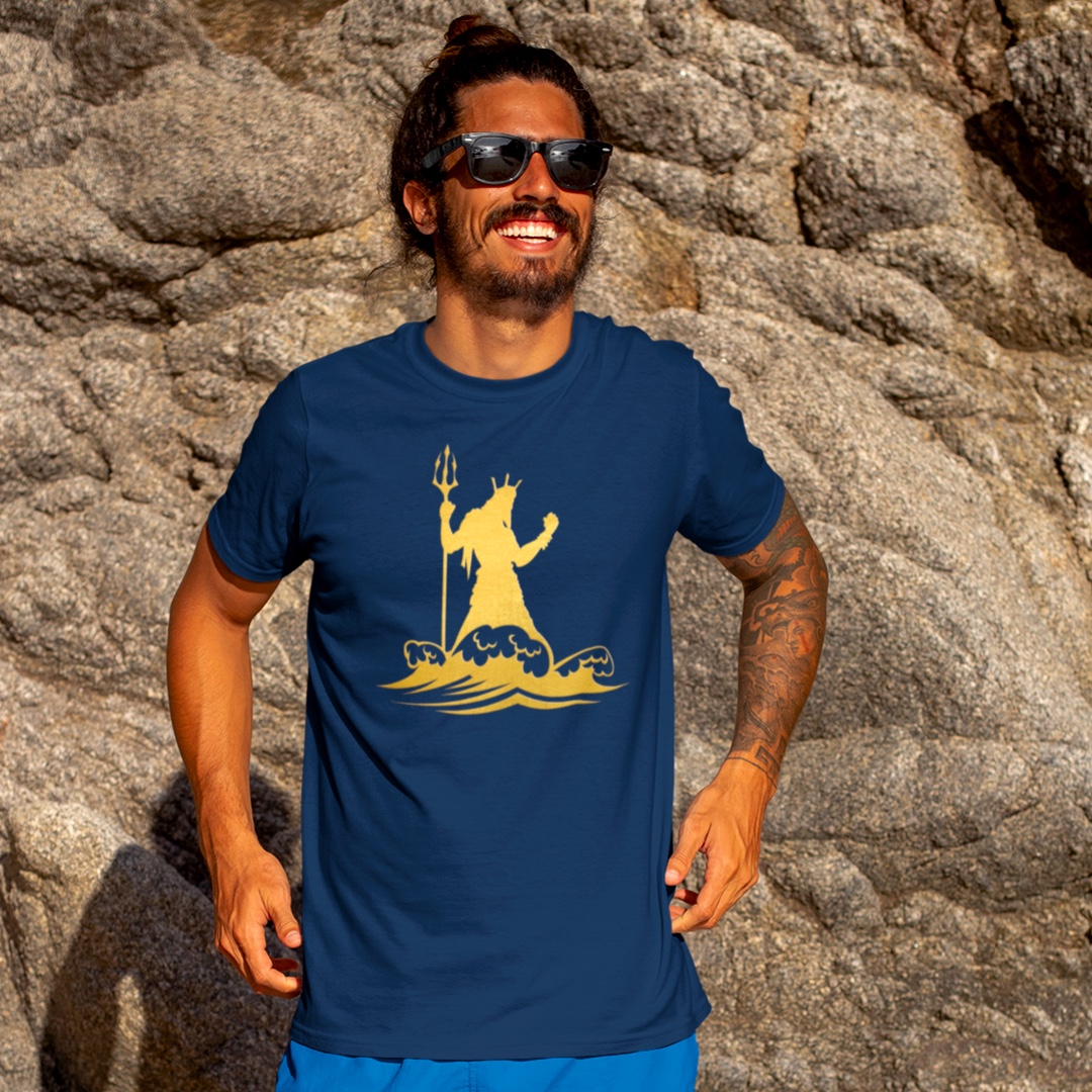 Tričko s potiskem Zlatý bůh vodních živlů Poseidón