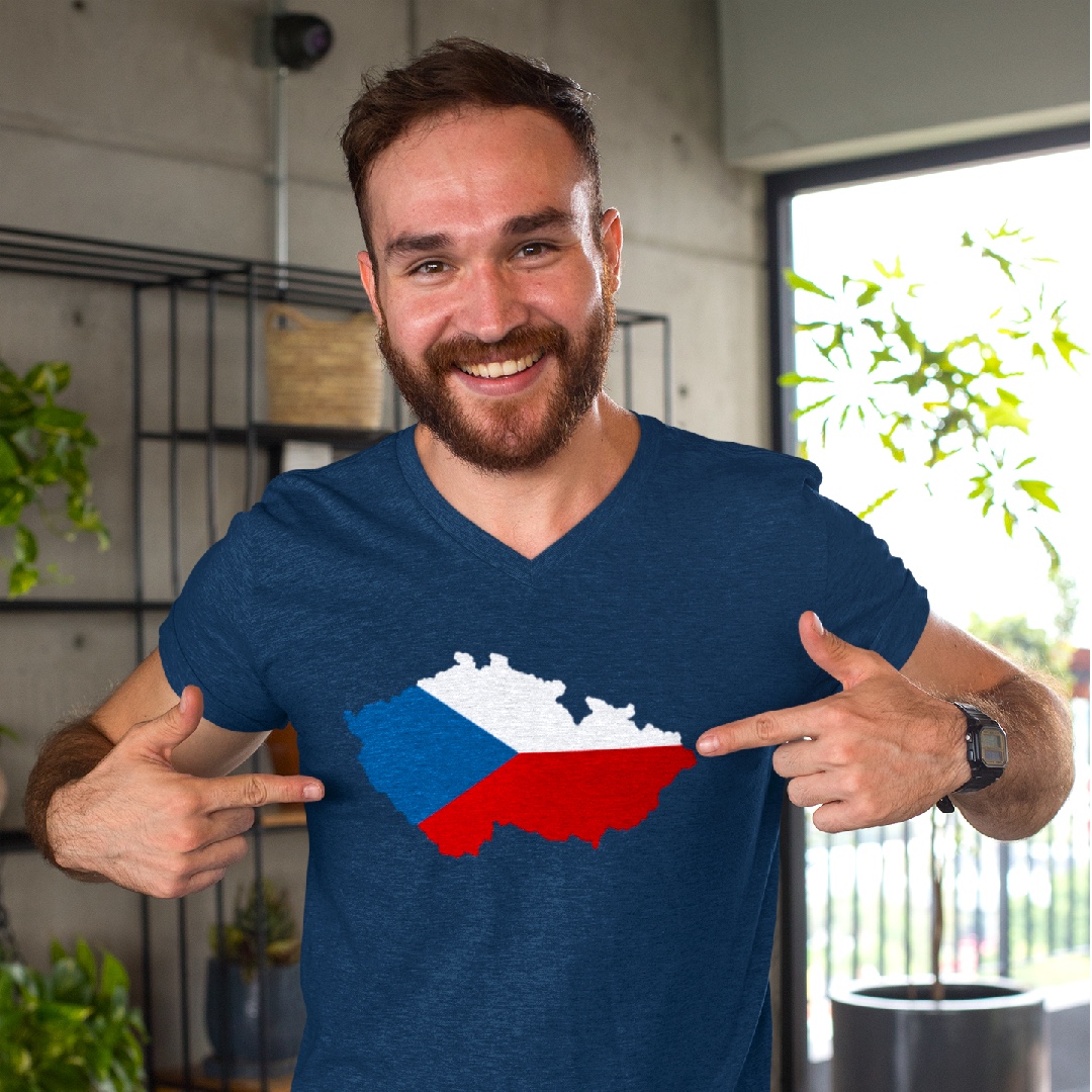 Tričko s potiskem Česká Republika vlajka 1