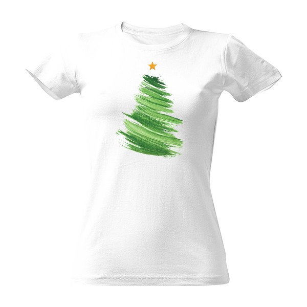 Tričko s potiskem Dámské triko - Vánoční strom