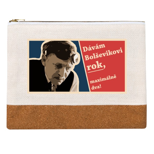 Penál lněný s potiskem Dávám Bolševikovi rok