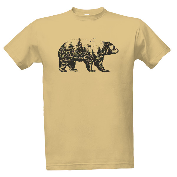 Tričko s potiskem Hory a medvěd