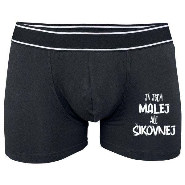 Boxerky Kariban s potiskem Já jsem MALEJ ale ŠIKOVNEJ - bílá