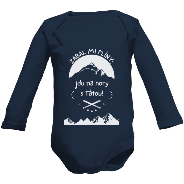 Dětské body Long  s potiskem Jdu na hory s tátou