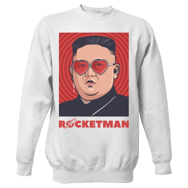Mikina bez kapucne Unisex s potlačou Kim Čong Un Rocketman bez kapuce hip hop