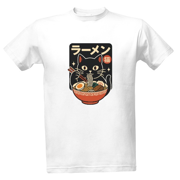 Tričko s potlačou Kočičí Ramen