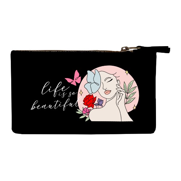 Kosmetická taška s potiskem Life is Beautiful 