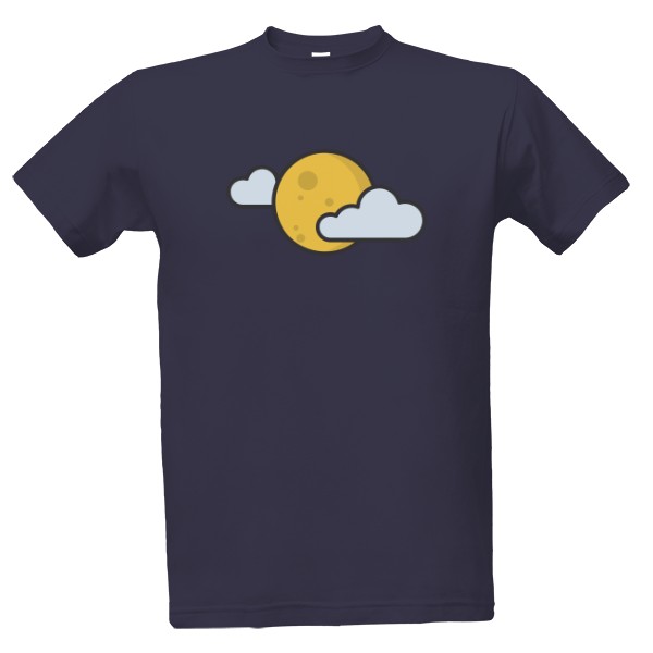 Tričko s potiskem Měsíc a mraky