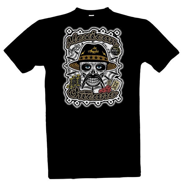 Tričko s potlačou Mexican Chicano krátký kulatý urban hip hop