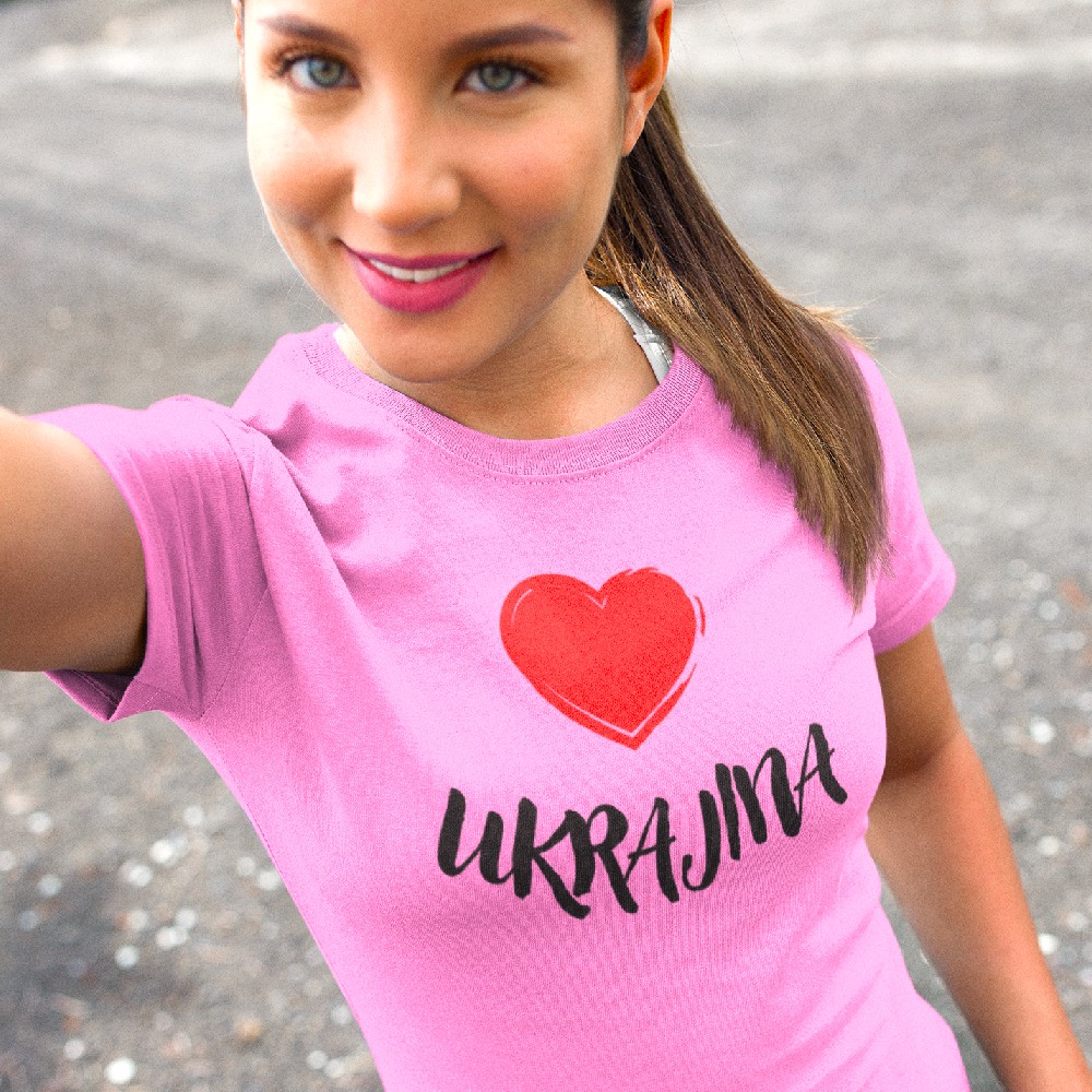Tričko s potiskem Miluju Ukrajinu 2