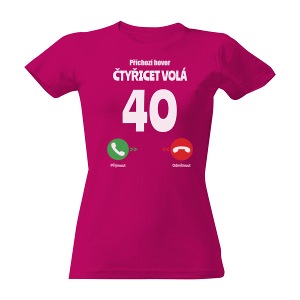 Tričko s potiskem Narozeniny volají - 40 let