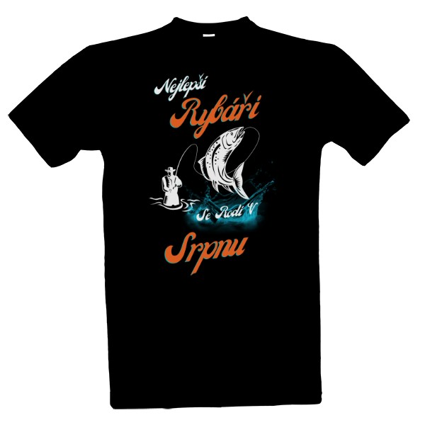 Tričko s potiskem Nejlepší rybář srpen