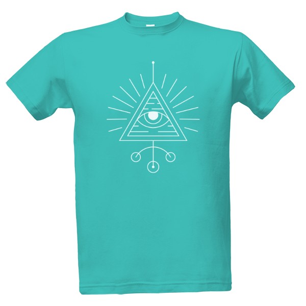 Tričko s potiskem Oko v pyramidě bílé