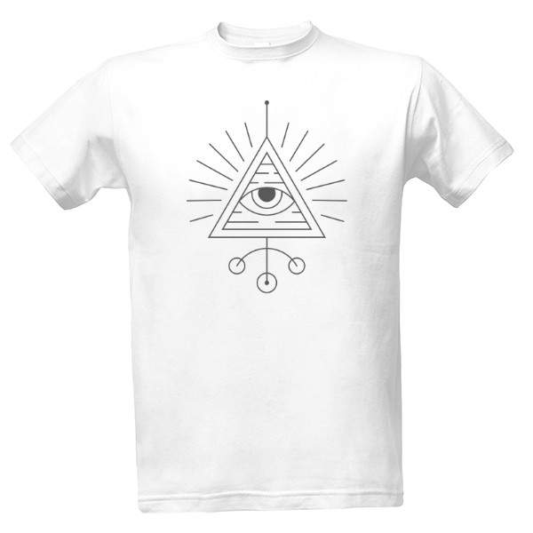 Tričko s potiskem Oko v pyramidě černé