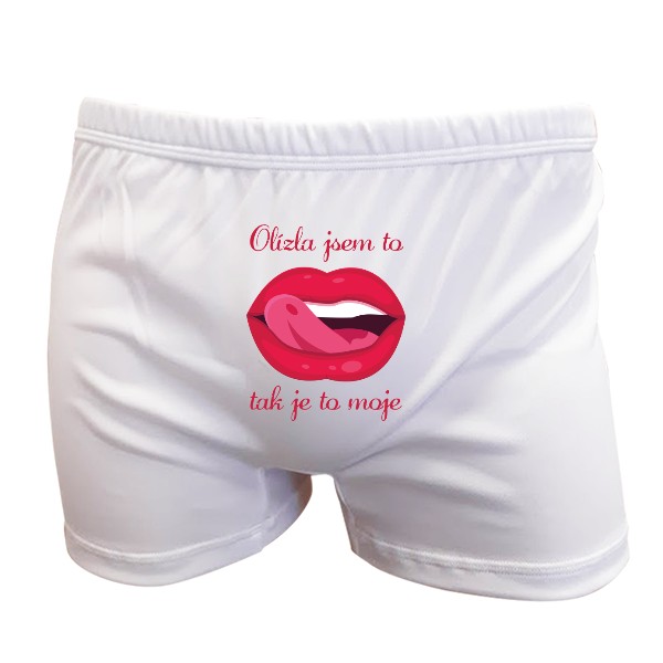 Trenýrky s potiskem Olízla jsem to