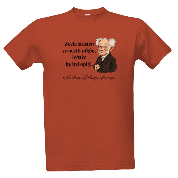 Tričko s potlačou Schopenhauer - štěstí a alkohol