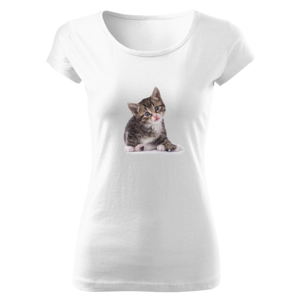 Tričko s potiskem Šedé koťátko