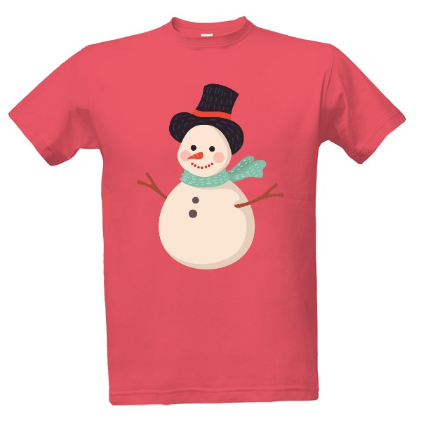 Tričko s potiskem Sněhulák s kloboukem