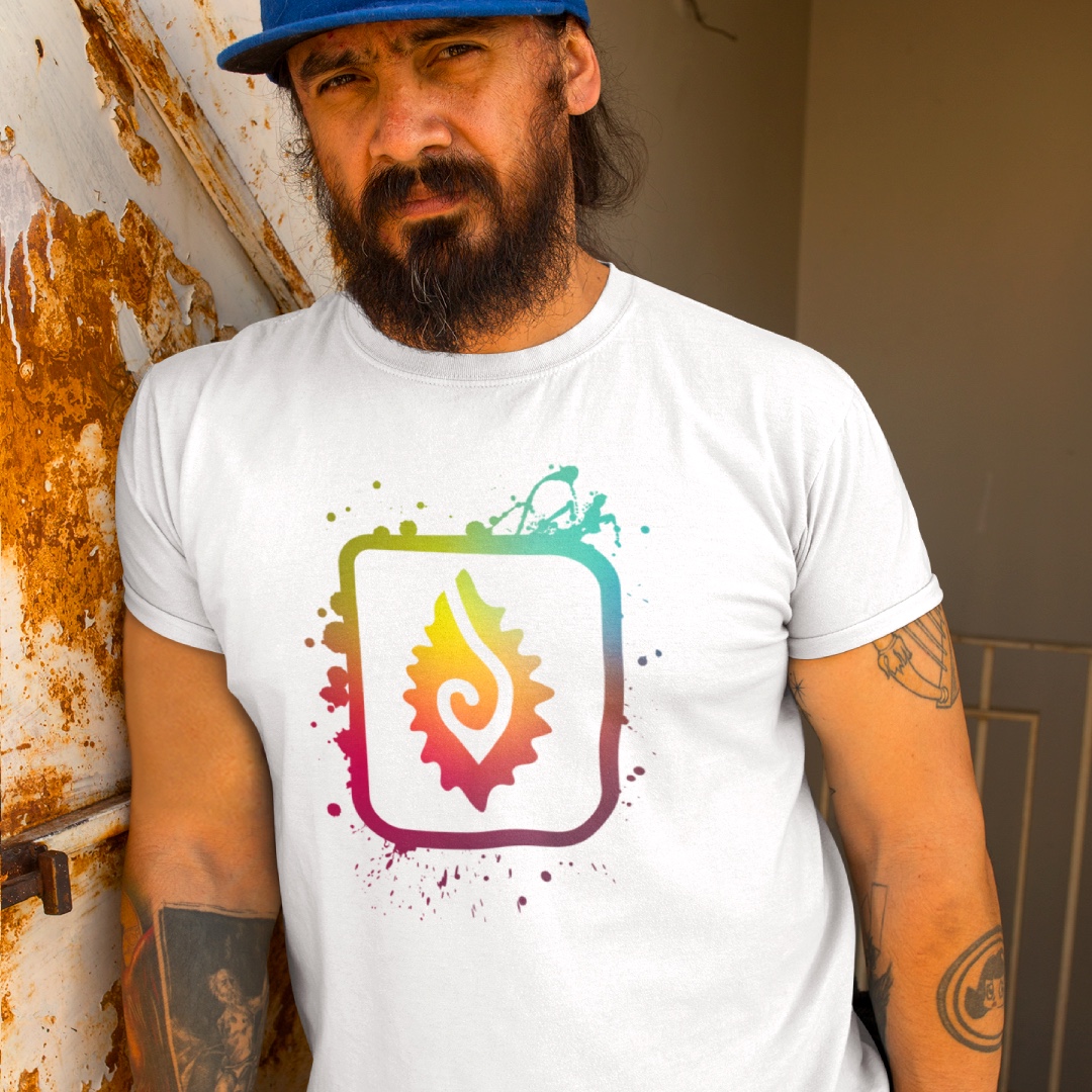 Tričko s potiskem Symbol mušle - barevný 
