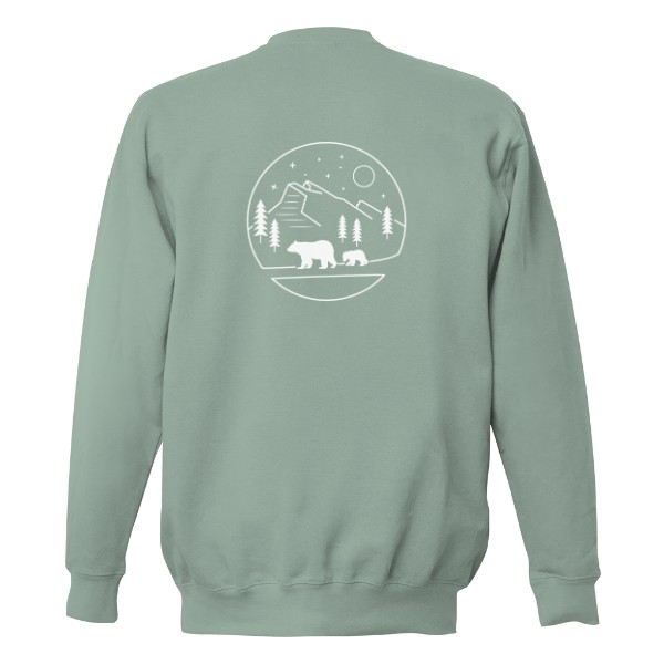 Unisex mikina Mount Rundle - světlý potisk na záda