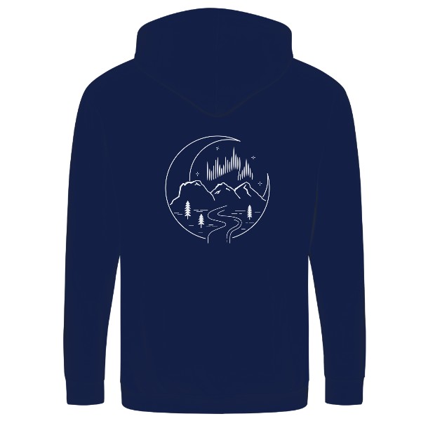 Unisex mikina na zip s kapucí Three sisters - potisk záda