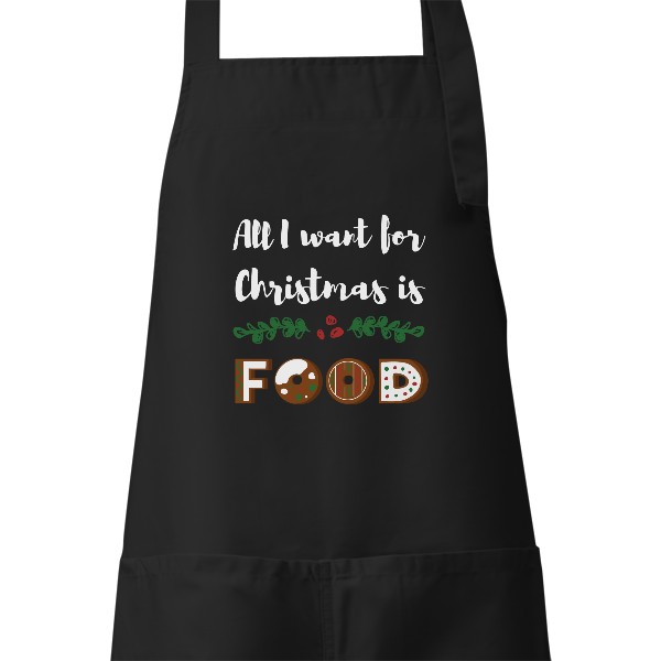 Zástěra s potiskem Vánoce - jídlo 