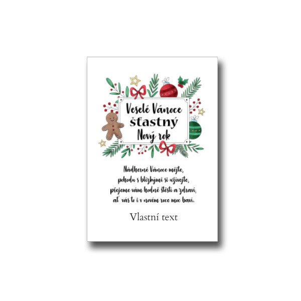 Přáníčko s potiskem Vánoční přání