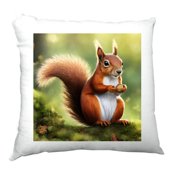 Polštář saténový s potiskem Veverka Zrzečka - polštář