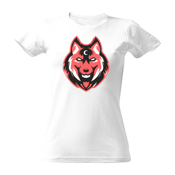 Tričko s potiskem Vlk červený