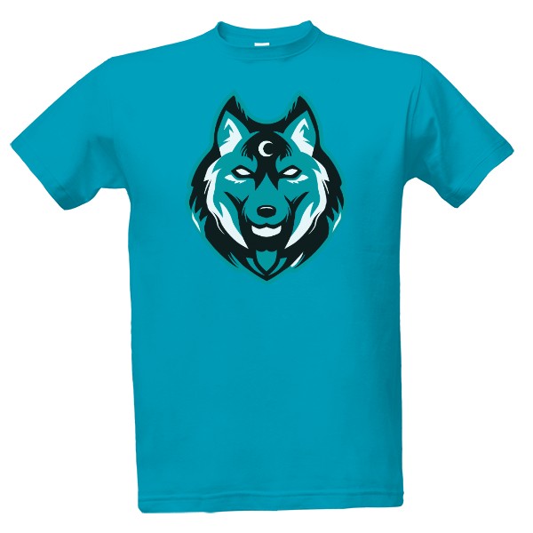 Tričko s potiskem Vlk modrý