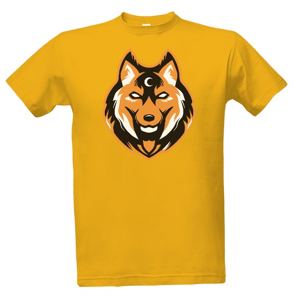 Tričko s potiskem Vlk oranžový