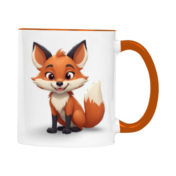 Hrnek malý barevný s potiskem Liška