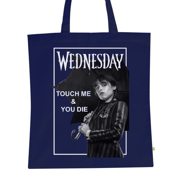 BIO platená taška s potlačou Wednesday 2022 tmavý textil