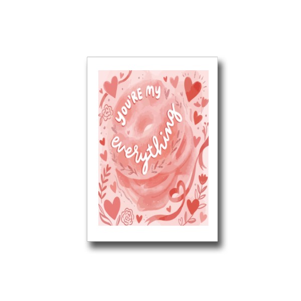 Přáníčko s potiskem You are my everything