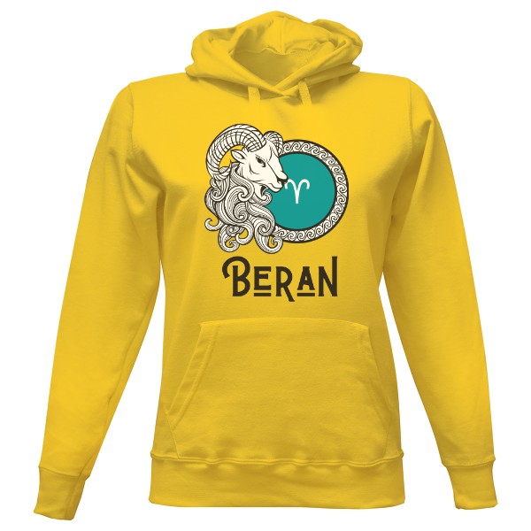 Dámská mikina s kapucí s potiskem Znamení zvěrokruhu - Beran - Aries